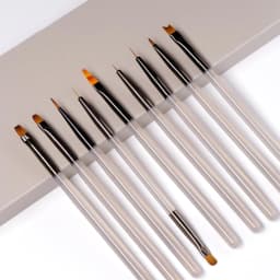 LINMANDA 9 Pack Gray Nail Art Brushes Set Nail Art Tools Suitable for Gel Nail Polish And Nail Art Designs Perfect for Home DIY
