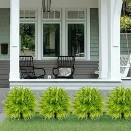 2pc UV Resistant No Fade Artificial Persian Fern Grass Ground Stake Fake Green Plant for Garden Patio Yard Outdoor Hotel Decor