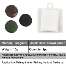 Eupheng 15g Tungsten Putty Carp Fishing Material Soft Sinker Chod Rig Tubing Leadcore Fly Fishing Lure & Carp Bait Weight Weight