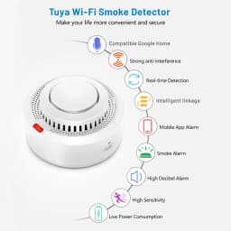 6Pack Tuya WiFi Smart Smoke Sensor Smartlife APP Control Smoke Alarm 85dB On Site Alarm Supports Alexa & Google Assistant