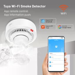 6Pack Tuya WiFi Smart Smoke Sensor Smartlife APP Control Smoke Alarm 85dB On Site Alarm Supports Alexa & Google Assistant