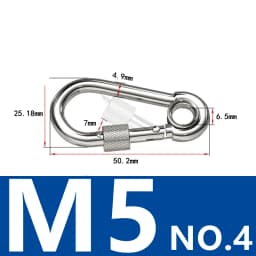 6Pcs Stainless Steel Carabiner Clip Spring Snap Hook M4 M5 M6 Multifunctional Heavy Duty Quick Link Lock Ring for Camping Hiking