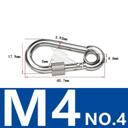 6Pcs Stainless Steel Carabiner Clip Spring Snap Hook M4 M5 M6 Multifunctional Heavy Duty Quick Link Lock Ring for Camping Hiking