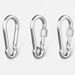 6Pcs Stainless Steel Carabiner Clip Spring Snap Hook M4 M5 M6 Multifunctional Heavy Duty Quick Link Lock Ring for Camping Hiking