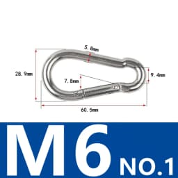 6Pcs Stainless Steel Carabiner Clip Spring Snap Hook M4 M5 M6 Multifunctional Heavy Duty Quick Link Lock Ring for Camping Hiking