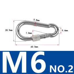6Pcs Stainless Steel Carabiner Clip Spring Snap Hook M4 M5 M6 Multifunctional Heavy Duty Quick Link Lock Ring for Camping Hiking