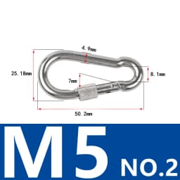 6Pcs Stainless Steel Carabiner Clip Spring Snap Hook M4 M5 M6 Multifunctional Heavy Duty Quick Link Lock Ring for Camping Hiking