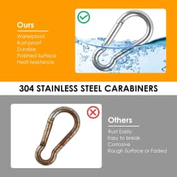 6Pcs Stainless Steel Carabiner Clip Spring Snap Hook M4 M5 M6 Multifunctional Heavy Duty Quick Link Lock Ring for Camping Hiking