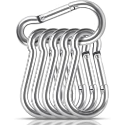 6Pcs Stainless Steel Carabiner Clip Spring Snap Hook M4 M5 M6 Multifunctional Heavy Duty Quick Link Lock Ring for Camping Hiking