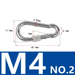 6Pcs Stainless Steel Carabiner Clip Spring Snap Hook M4 M5 M6 Multifunctional Heavy Duty Quick Link Lock Ring for Camping Hiking
