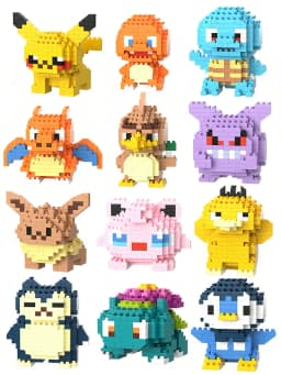 building block toys are luxurious children's toy models, suitable for educational DIY games for boys and girls, cartoon anime