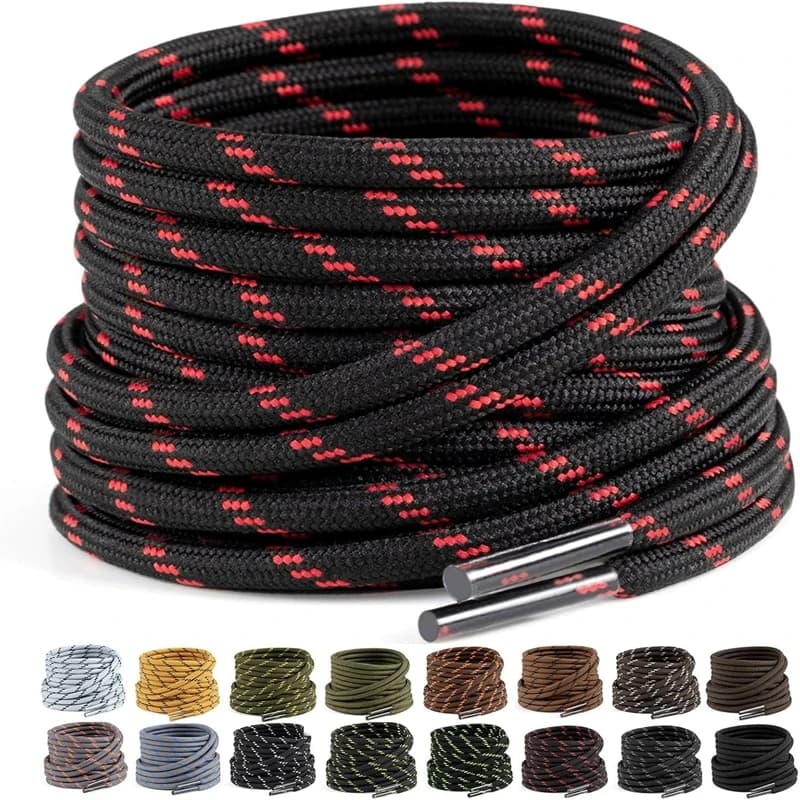 2 Pairs NEW 4.5mm Diameter Round German Training Hiking Shoe Laces Heavy Duty Work Boots Shoelaces for Men and Women