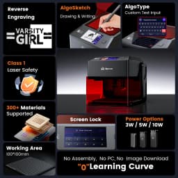 AlgoLaser 5W AlgoOS 2.6 Latest Version AlgoSketch/AlgoType Smart Engraving Portable Easy to Use Laser Engraving Cutting Machine
