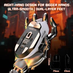 ATTACK SHARK V6 Wireless Gaming Mouse with Magnetic Charging Dock,65g Lightweight Mice,PAW3311 Sensor, 25,000 DPI,BT/2.4G/USB-C