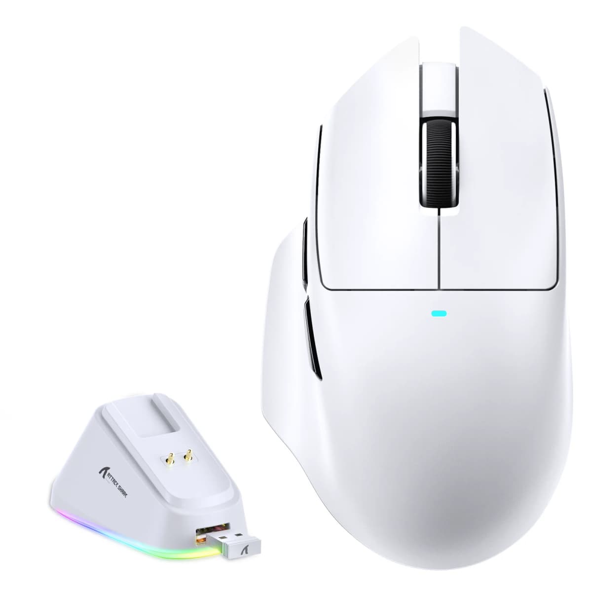 ATTACK SHARK V6 Wireless Gaming Mouse with Magnetic Charging Dock,65g Lightweight Mice,PAW3311 Sensor, 25,000 DPI,BT/2.4G/USB-C