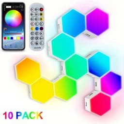 RGB LED Hexagon Wall Lamp Smart Night Light DIY Shape Music Rhythm APP Control Colorful Lights For Bedroom Game Room Decoration