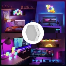 RGB LED Hexagon Wall Lamp Smart Night Light DIY Shape Music Rhythm APP Control Colorful Lights For Bedroom Game Room Decoration