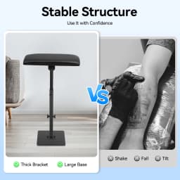 Adjustable Armrest Stand for Tattoo Salon with PU Soft Pad, Aluminum Alloy Base Beauty Studio Portable Hand Arm Rest Holder