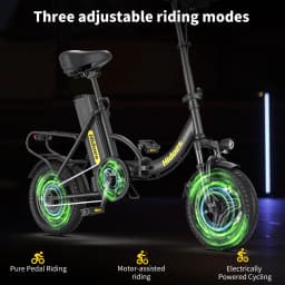 Hidoes C5 Electric Bike 250W Motor 36V 10.4AH Adult Foldable E Bike 14-inch 18-28km 25 km/h Electric Bicycle Cheap
