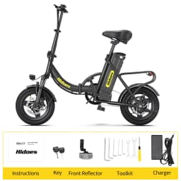 Hidoes C5 Electric Bike 250W Motor 36V 10.4AH Adult Foldable E Bike 14-inch 18-28km 25 km/h Electric Bicycle Cheap