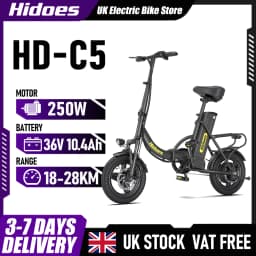 Hidoes C5 Electric Bike 250W Motor 36V 10.4AH Adult Foldable E Bike 14-inch 18-28km 25 km/h Electric Bicycle Cheap