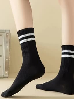 【Hot Recommendation】10/20 Pairs Pack, Two-Stripe Sports Mid-Calf Socks, Unisex, Breathable and Non-Stuffy, a Must-Have for Students, Suitable for All Seasons, Casual Socks
