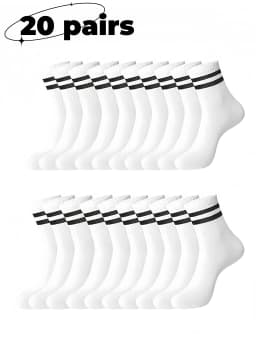 【Hot Recommendation】10/20 Pairs Pack, Two-Stripe Sports Mid-Calf Socks, Unisex, Breathable and Non-Stuffy, a Must-Have for Students, Suitable for All Seasons, Casual Socks
