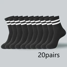 【Hot Recommendation】10/20 Pairs Pack, Two-Stripe Sports Mid-Calf Socks, Unisex, Breathable and Non-Stuffy, a Must-Have for Students, Suitable for All Seasons, Casual Socks