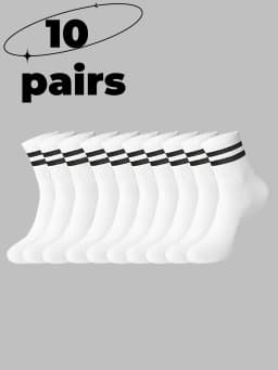 【Hot Recommendation】10/20 Pairs Pack, Two-Stripe Sports Mid-Calf Socks, Unisex, Breathable and Non-Stuffy, a Must-Have for Students, Suitable for All Seasons, Casual Socks