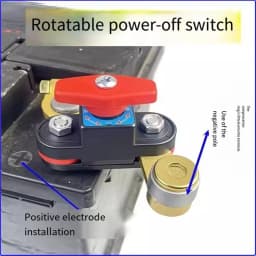 Car Battery Disconnect Switch 12-24V Bidirectional Joint Can Rotate Power Disconnect Switch with Digital Display