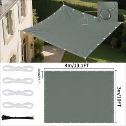 Waterproof Shade Sail with Grommets Tent Tarp Cover Sunshade Cloth Awning Canopy for Outdoor Garden Patio Camping Hiking Shelter