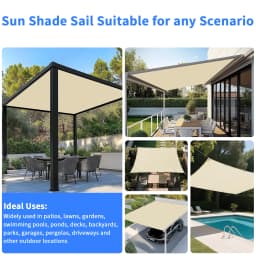 Waterproof Shade Sail with Grommets Tent Tarp Cover Sunshade Cloth Awning Canopy for Outdoor Garden Patio Camping Hiking Shelter