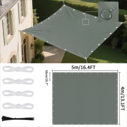 Waterproof Shade Sail with Grommets Tent Tarp Cover Sunshade Cloth Awning Canopy for Outdoor Garden Patio Camping Hiking Shelter