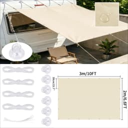 Waterproof Shade Sail with Grommets Tent Tarp Cover Sunshade Cloth Awning Canopy for Outdoor Garden Patio Camping Hiking Shelter