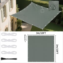 Waterproof Shade Sail with Grommets Tent Tarp Cover Sunshade Cloth Awning Canopy for Outdoor Garden Patio Camping Hiking Shelter