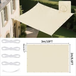 Waterproof Shade Sail with Grommets Tent Tarp Cover Sunshade Cloth Awning Canopy for Outdoor Garden Patio Camping Hiking Shelter