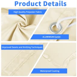 Waterproof Shade Sail with Grommets Tent Tarp Cover Sunshade Cloth Awning Canopy for Outdoor Garden Patio Camping Hiking Shelter