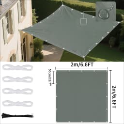 Waterproof Shade Sail with Grommets Tent Tarp Cover Sunshade Cloth Awning Canopy for Outdoor Garden Patio Camping Hiking Shelter