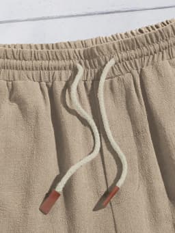 Summer thin linen shorts for men, loose and casual, five-inch pants, cotton and linen, breathable, suitable for beach and sports