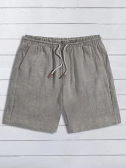 Summer thin linen shorts for men, loose and casual, five-inch pants, cotton and linen, breathable, suitable for beach and sports