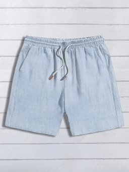 Summer thin linen shorts for men, loose and casual, five-inch pants, cotton and linen, breathable, suitable for beach and sports