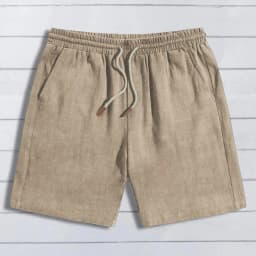 Summer thin linen shorts for men, loose and casual, five-inch pants, cotton and linen, breathable, suitable for beach and sports