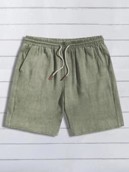 Summer thin linen shorts for men, loose and casual, five-inch pants, cotton and linen, breathable, suitable for beach and sports