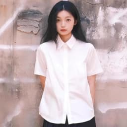 Casual Classic White Shirt Basic Preppy Style Loose Fit Shirt Simple Short Sleeve Blouse High School Students
