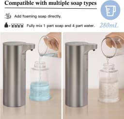 LAOPAO Stainless Steel Automatic Soap Dispenser with LED Lighting Contact Kitchen and Bathroom Hygienic Soap Dispenser
