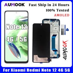 6.67" AMOLED For Xiaomi Redmi Note 12 4G 5G Screen Replacement LCD Display Touch Screen Digitizer 23021RAAEG 22111317I