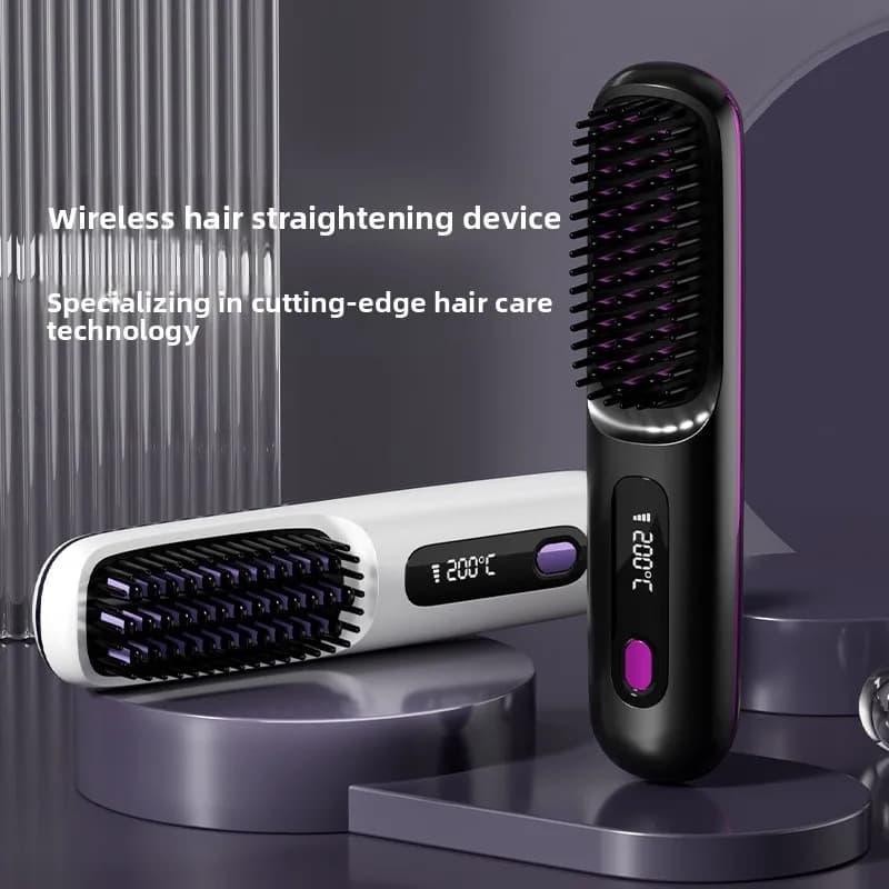 New Cross Border Wireless Straightening Comb, Negative Ion Straightening Comb, Wireless Straight Roll Portable Straightening Cur