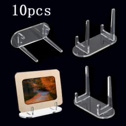 10pcs Transparent Display Stand Acrylic Badge Pins Storage Holder Multi-purpose Display Stand Desktop Medal Photo Card Display