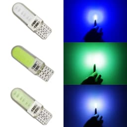 2/10PCS T10 W5W Car LED Bulbs Car Interior Dome Maps Trunk License Plate Lights 12V COB-12SMD 7500K White Yellow Red Blue Pink