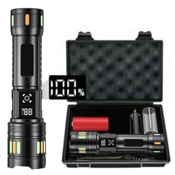 Rechargeable LED Flashlight Zoomable Aluminum Alloy Torch 3 Modes Waterproof High Power Hand Toch Light Outdoor Camping